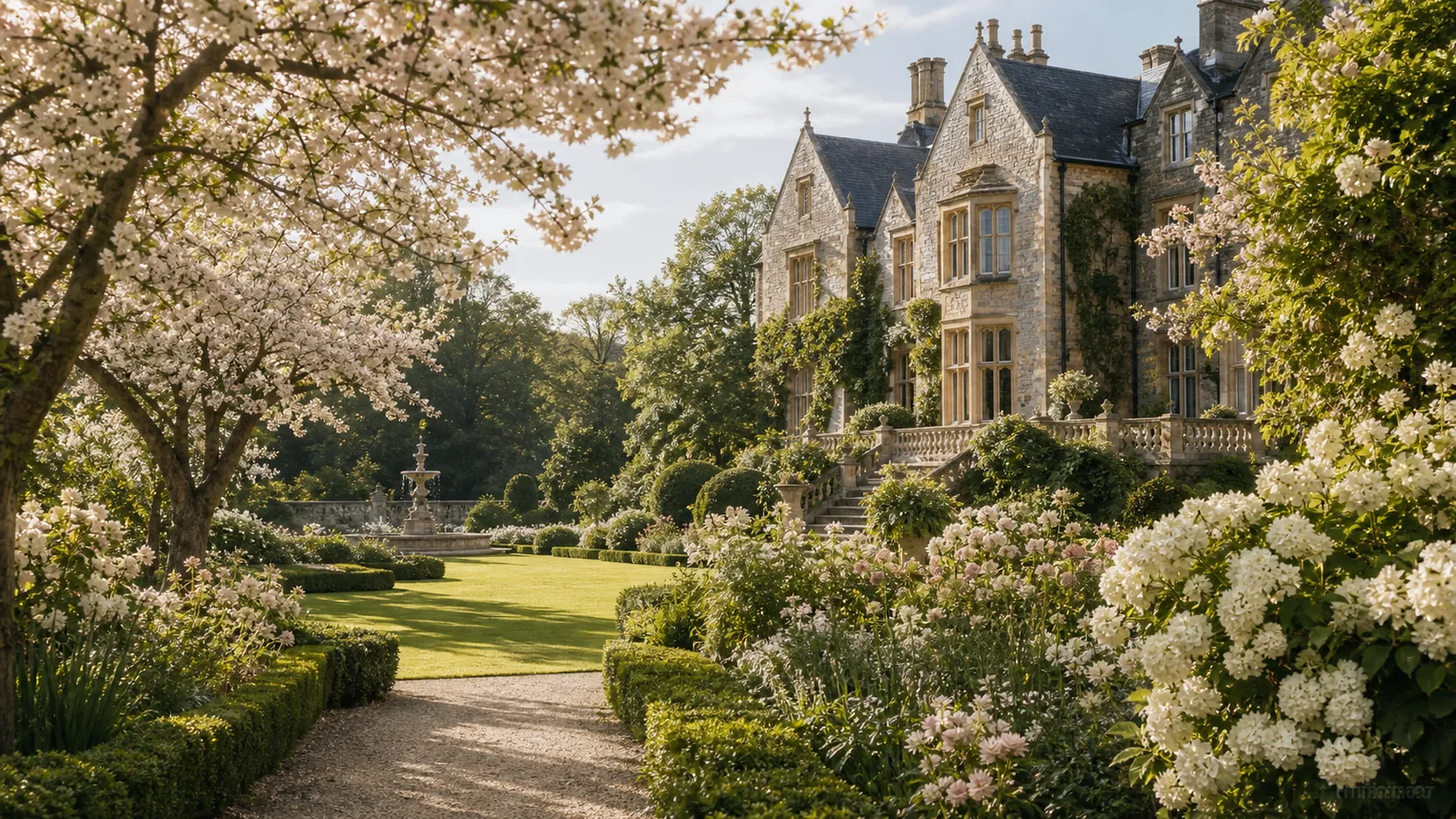 A sunlit garden wedding estate