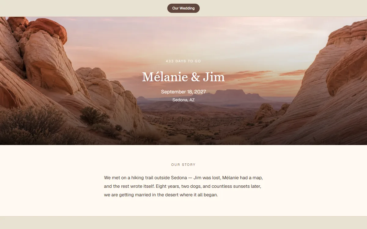 A real Betwyne wedding website